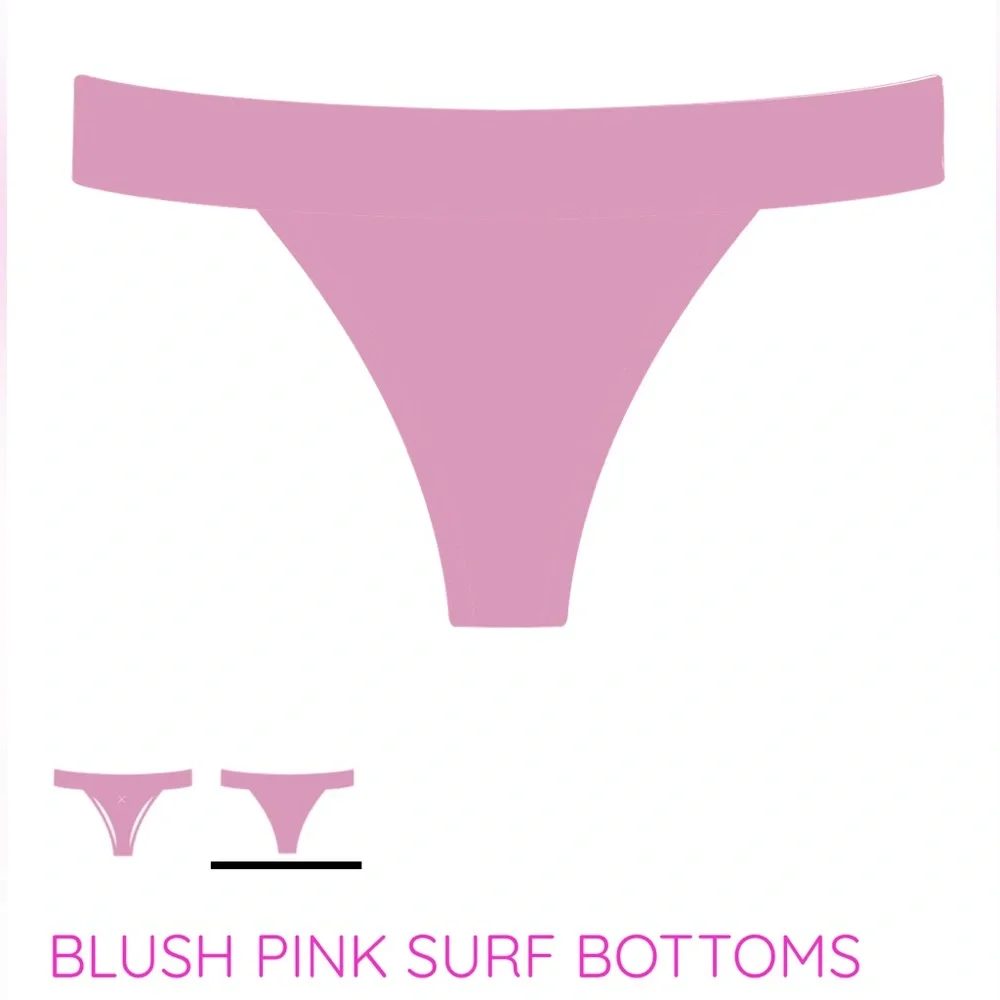 Boutine LA Blush Pink Surf Bottoms & Bikini Top II Size Large - Picture 10 of 15